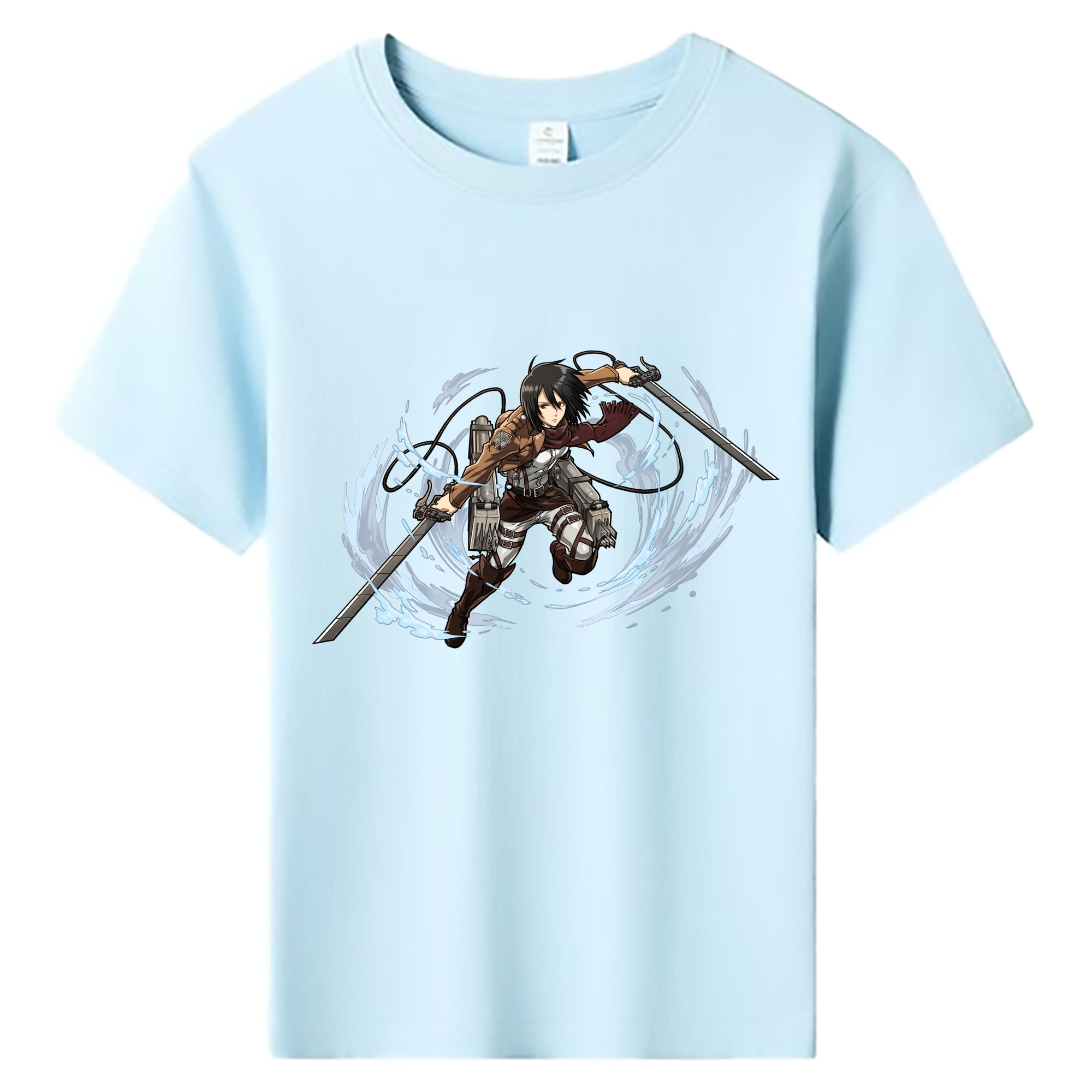 （画像用） 進撃の巨人 ミカサ·アッカーマン Attack on Titan Mikasa Ackerman 綿100％キッズTシャツ（フロントプリント）